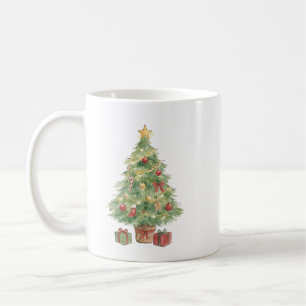 Taza De Café Árbol de Navidad decorado con regalos para las fie