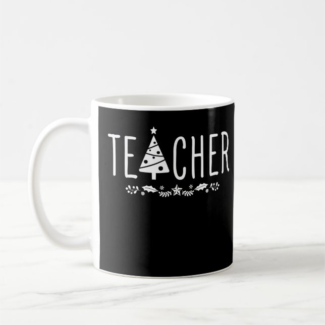 Taza De Café Árbol de Navidad del profesor - Navidades divertid (Izquierda)