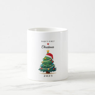 Taza De Café Árbol de Navidad Dormido Adorable El Primero de