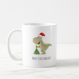 Taza De Café Árbol de navidad dulce Dinosaurio Santa Hat