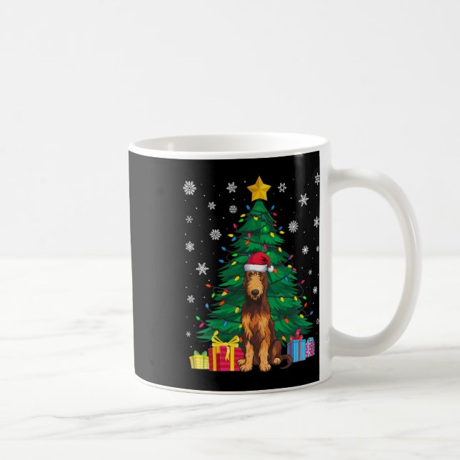 Taza De Café Árbol de navidad dulce feo ilumina perro lobo irla (Derecha)
