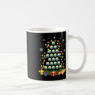 Taza De Café Árbol de Navidad enciende bola de voleibol Santa H
