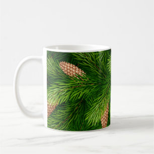 Taza De Café Árbol de Navidad Evergreen con tonos de pino