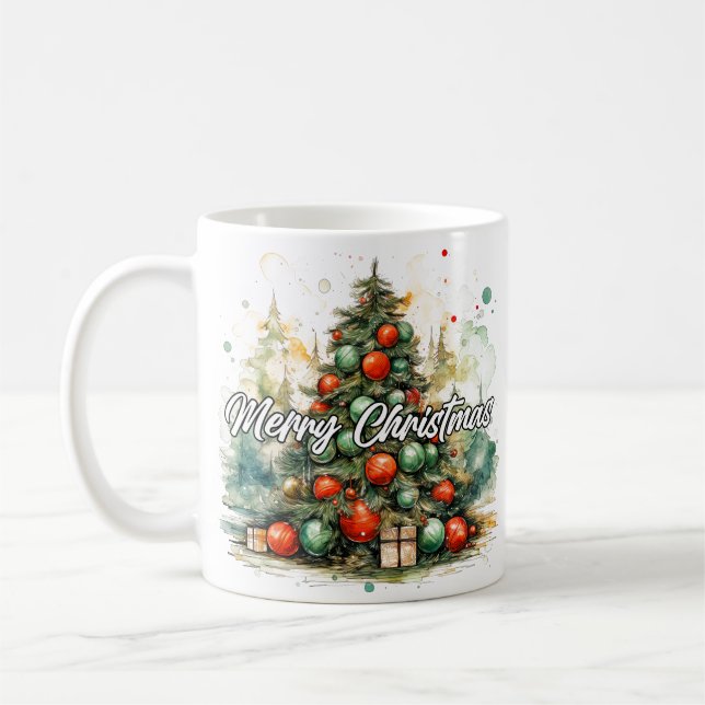 Taza De Café Árbol de navidad | Felices fiestas (Izquierda)
