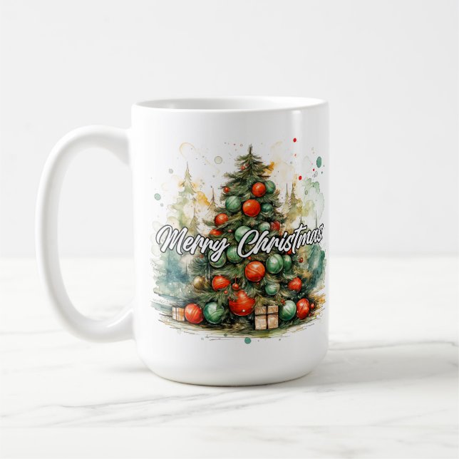 Taza De Café Árbol de navidad | Felices fiestas (Izquierda)