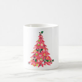 Taza De Café árbol de navidad festivo moderno de colores vivos