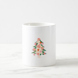 Taza De Café árbol de navidad festivo moderno de colores vivos