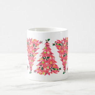 Taza De Café árbol de navidad festivo moderno de colores vivos