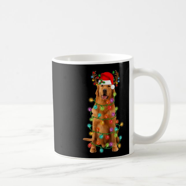 Taza De Café Árbol de Navidad Golden Retriever enciende perro d (Derecha)
