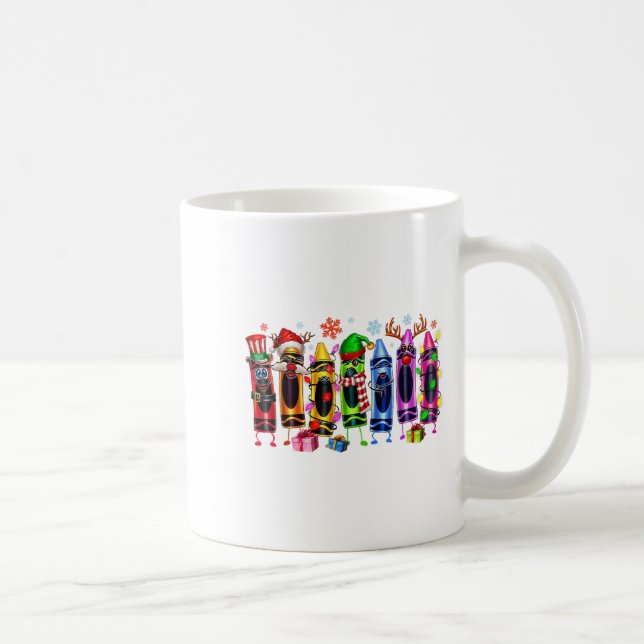 Taza De Café Árbol De Navidad Hecho De La Vida Escolar De Crayo (Derecha)