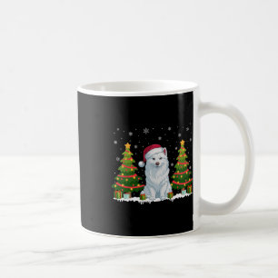 Taza De Café Árbol de navidad ilumina a perro esquimal estadoun
