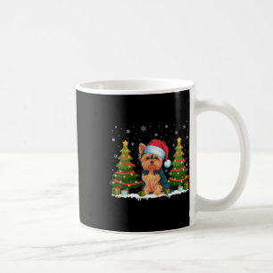 Taza De Café Árbol de navidad ilumina el Navidad Yorkie Dog San