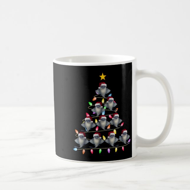 Taza De Café Árbol de Navidad iluminan a hombres mujeres Santa  (Derecha)