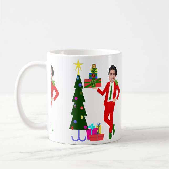 Taza De Café árbol de navidad justin trudeau (Izquierda)