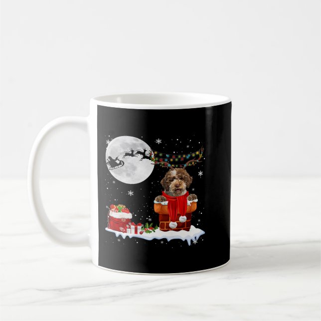 Taza De Café Árbol de Navidad Lagotto Romagnolo ilumina Perro P (Izquierda)