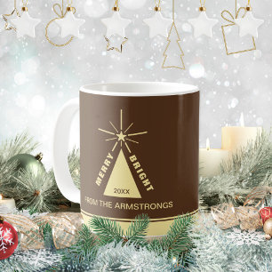 Taza De Café Árbol de Navidad marrón chocolate Foto de familia