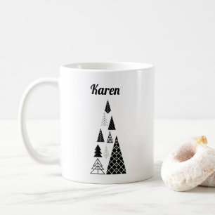 Taza De Café Árbol de Navidad Minimalista amigo de pareja recié