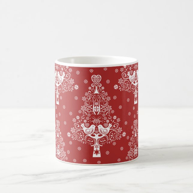 Taza De Café Árbol de Navidad nórdico escandinavo (Centro)