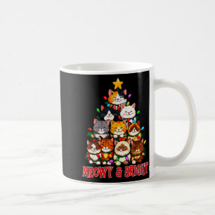 Taza De Café Árbol de Navidad para Gatos Meowy y Brillante Cami