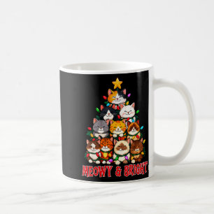 Taza De Café Árbol de Navidad para Gatos Meowy y Brillante Cami