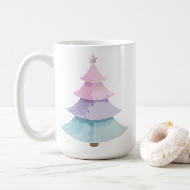 Taza De Café Árbol de Navidad Pastel (Con donut)