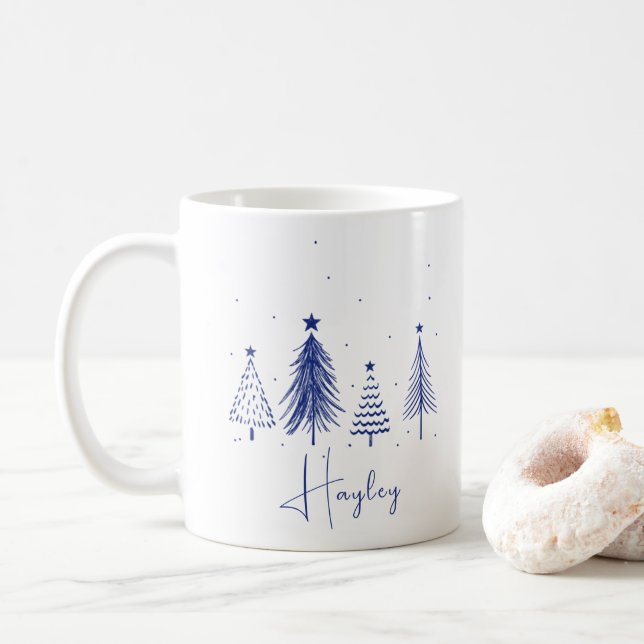 Taza De Café Árbol de Navidad personalizado (Con donut)