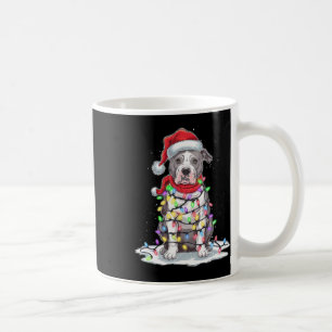Taza De Café Árbol de Navidad Pitbull Santa Hat Ilumina Perro d
