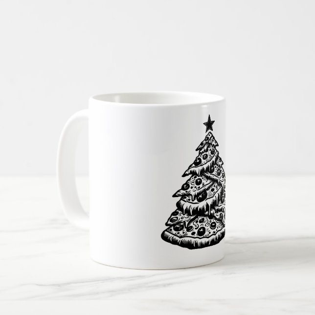 Taza De Café Árbol de Navidad Pizza (Anverso izquierdo)