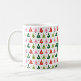 Taza De Café Árbol de Navidad Retro Personalizado de Mediano de