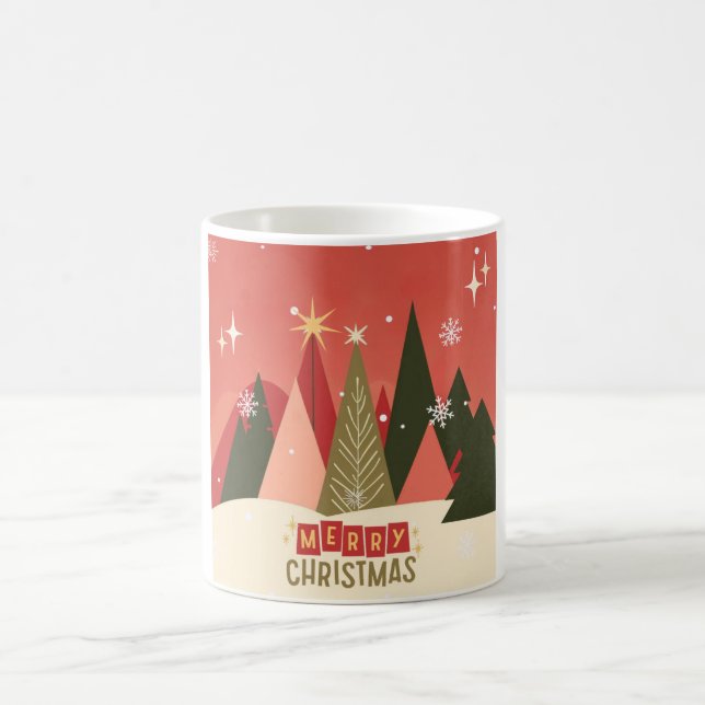 Taza De Café Árbol de Navidad Retro/Vintage (Centro)