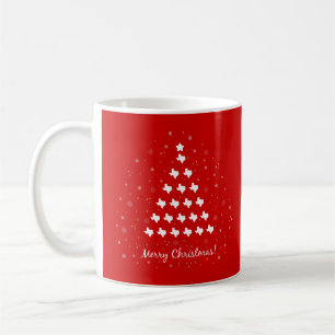 Taza De Café Árbol de navidad rojo elegante de Texas