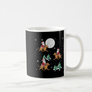 Taza De Café Árbol de navidad Santa Riding Perro lobo irlandés 