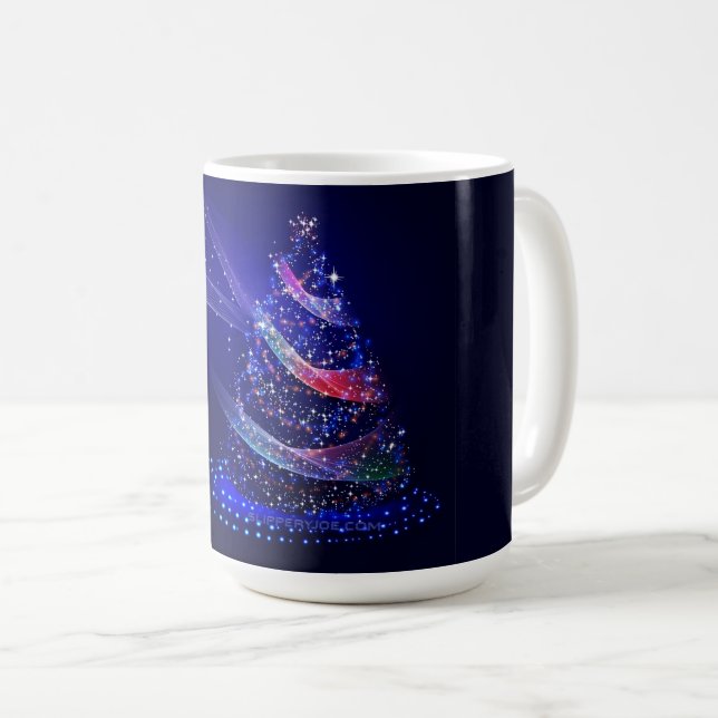 Taza De Café Árbol de Navidad SlipperyJoe digital rojo translúc (Anverso derecho)