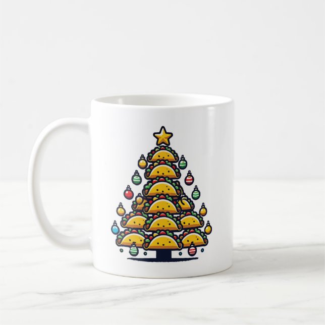 Taza De Café Árbol de Navidad Taco - Comida divertida para fies (Izquierda)