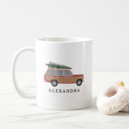 Taza De Café Árbol de Navidad Wood Wagon