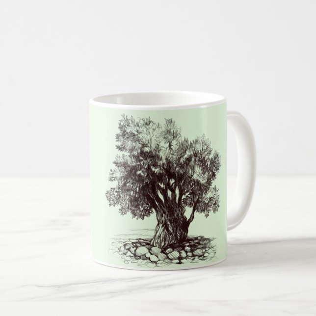 Taza De Café Árbol de oliva antiguo Café Mug (Anverso derecho)
