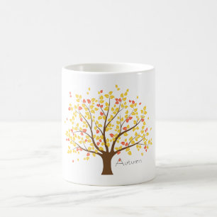 Taza De Café Árbol de oro de otoño