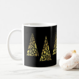 Taza De Café Árbol de oro negro elegante minimalista