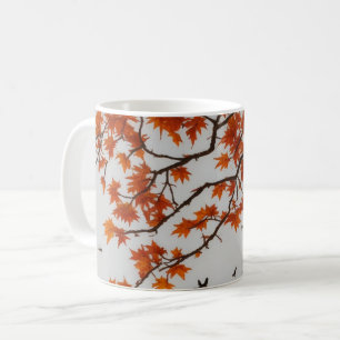 Taza De Café Árbol de otoño con hojas y pájaros