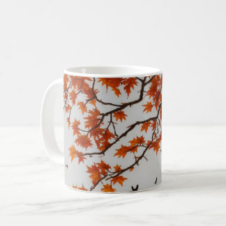 Taza De Café Árbol de otoño con hojas y pájaros