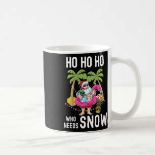 Taza De Café Árbol de Palma de Navidad Santa Surfing Playa de V