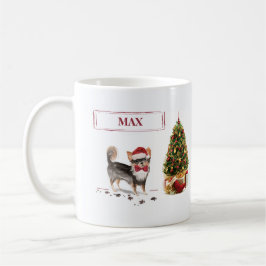 Taza De Café Árbol de perros divertido de Navidades graciosos d