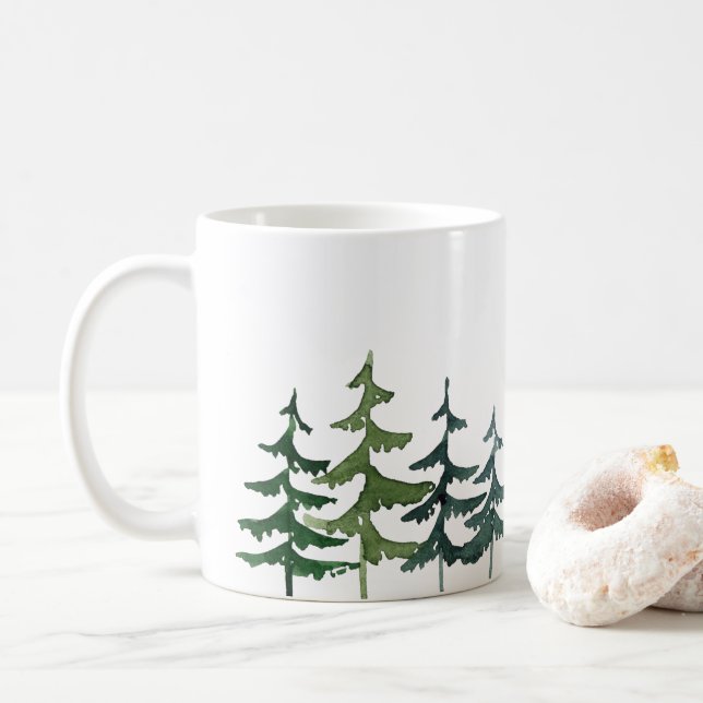 Taza De Café Árbol de pino  (Con donut)
