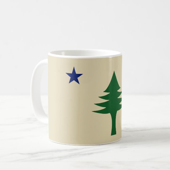 Taza De Café Árbol de pino y bandera de la estrella 1901 del es (Anverso izquierdo)