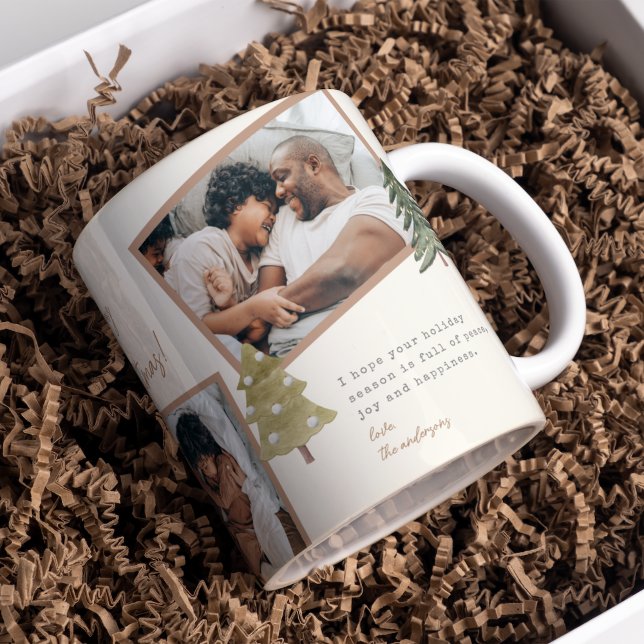 Taza De Café Árbol de pinos de Navidades multifotográficos de M (Subido por el creador)