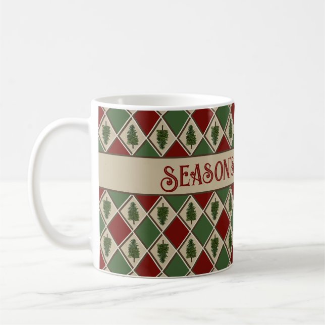 Taza De Café Árbol de pinos y Harlequin Mug (Izquierda)