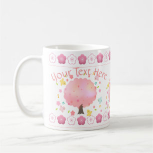 Taza De Café Árbol de primavera y Personalizado de pájaros