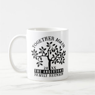 Taza De Café Árbol de reunión familiar con nombre y fecha