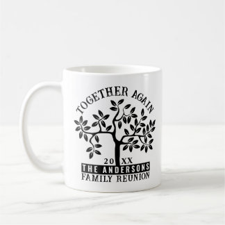Taza De Café Árbol de reunión familiar con nombre y fecha