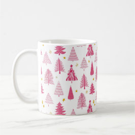 Taza De Café Árbol de vacaciones de Navidades rosados